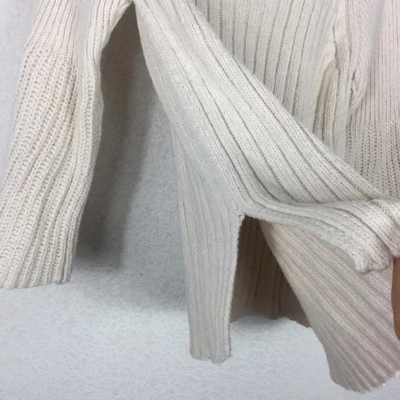 Free People Begin Again Mock Neck Cream Knit Jumper Sweater Small - Picture 12 of 14